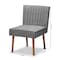 Baxton Studio Alvis MidCentury Modern Grey Velvet Upholstered and Walnut Brown Finished Wood Dining Chair 214-11959-ZORO - alternate 10